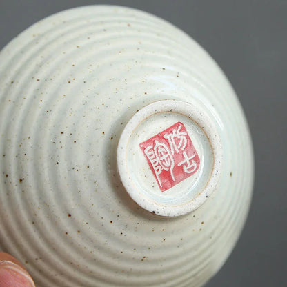 1 PCS Antique Plant Ash Porcelain Teacup Travel Ceramic Tea Bowl Anti Scaling Handmade Cone Cup Retro Meditation Cup Teaset 70ml