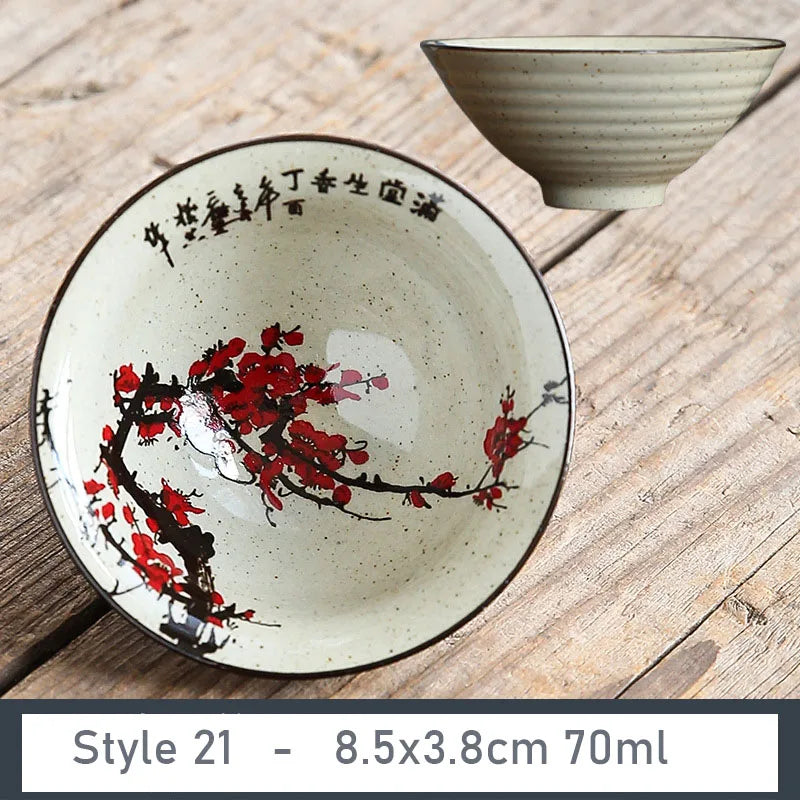 1 PCS Antique Plant Ash Porcelain Teacup Travel Ceramic Tea Bowl Anti Scaling Handmade Cone Cup Retro Meditation Cup Teaset 70ml