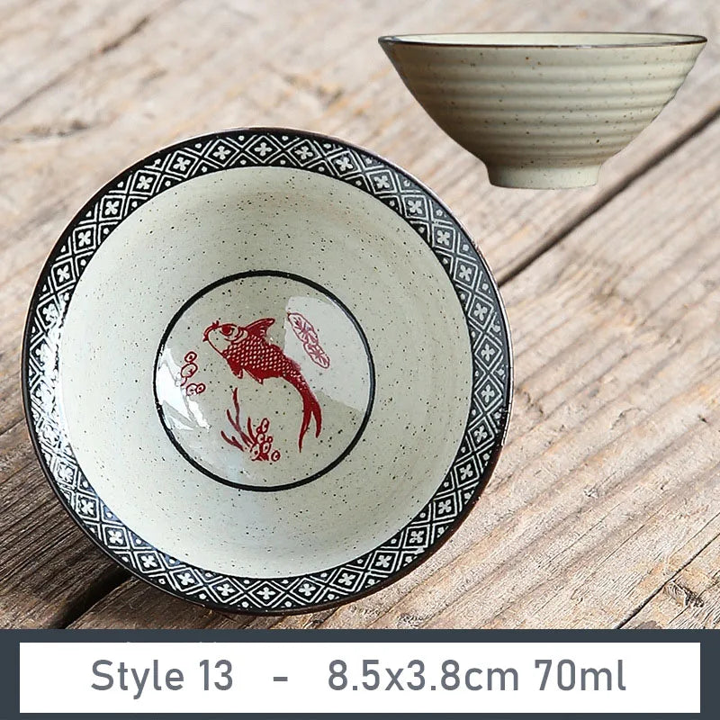1 PCS Antique Plant Ash Porcelain Teacup Travel Ceramic Tea Bowl Anti Scaling Handmade Cone Cup Retro Meditation Cup Teaset 70ml